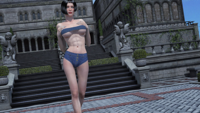 Обои картинки фото 3д графика, люди , people, фон, девушка, взгляд