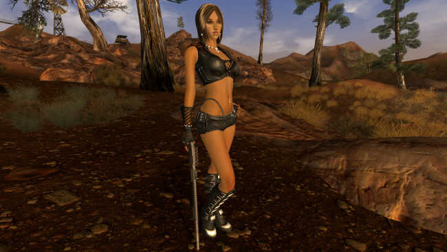 Обои картинки фото 3д графика, люди , people, фон, оружие, взгляд, девушка