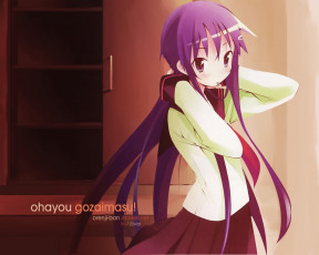 обоя аниме, hanbun no tsuki ga noboru sora, фон, взгляд, девушка