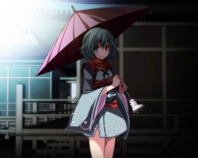 Картинка аниме touhou взгляд фон девушка