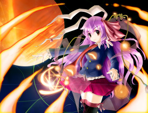 Картинка аниме touhou фон девушка взгляд