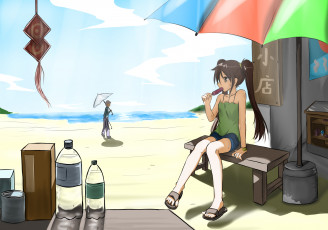 Картинка аниме unknown +другое фон взгляд девушка