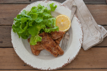 Картинка еда мясные+блюда лимон зелень мясо