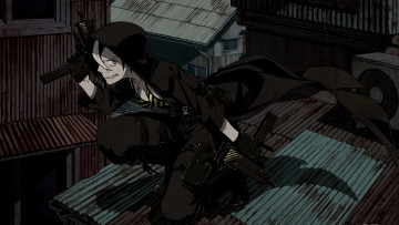 Картинка аниме оружие +техника +технологии девушка