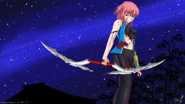 Картинка аниме оружие +техника +технологии взгляд фон девушка