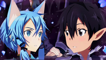 Картинка аниме sword+art+online kirito sinon
