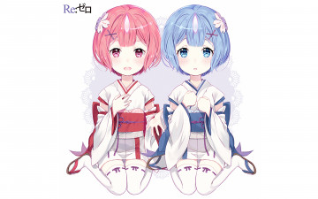 Картинка аниме re +zero+kara+hajimeru+isekai+seikatsu фон взгляд девушки