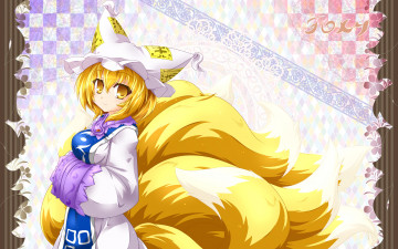 Картинка аниме touhou фон девушка взгляд