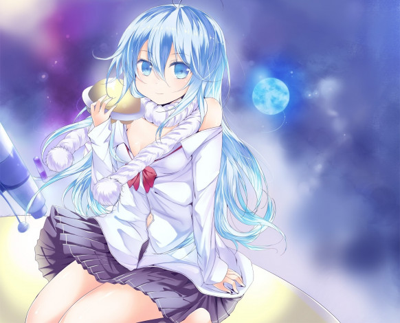 Обои картинки фото аниме, denpa onna to seishun otoko, взгляд, фон, девушка