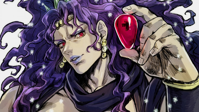 Обои картинки фото аниме, jojo`s bizarre adventure, парень, взгляд, камень