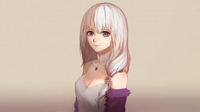 Обои картинки фото аниме, re,  zero kara hajimeru isekai seikatsu, фон, взгляд, девушка