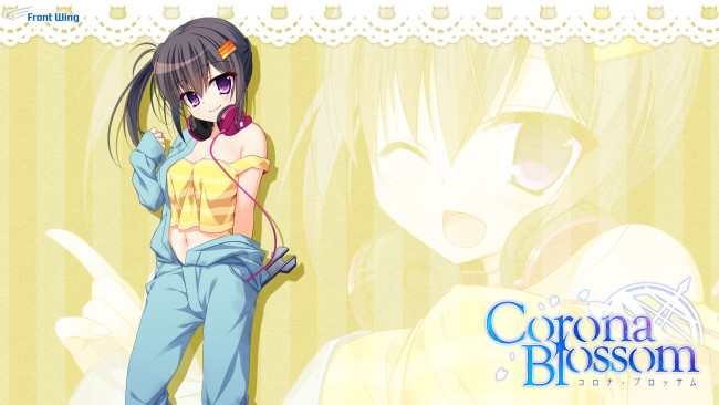Обои картинки фото corona blossom, аниме, фон, взгляд, девушка