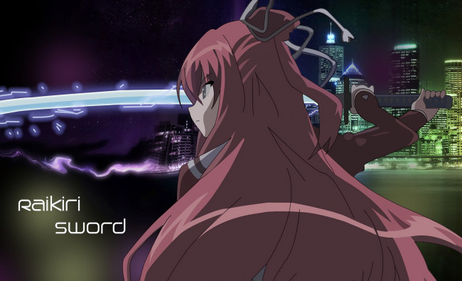 Обои картинки фото аниме, 11eyes, фон, взгляд, девушка