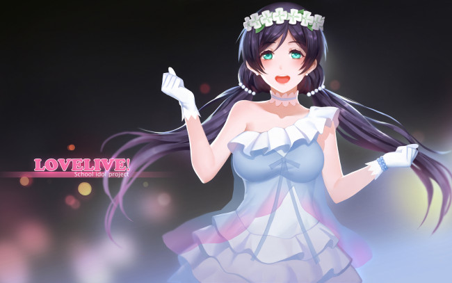 Обои картинки фото аниме, love live,  school idol project, фон, девушка, взгляд