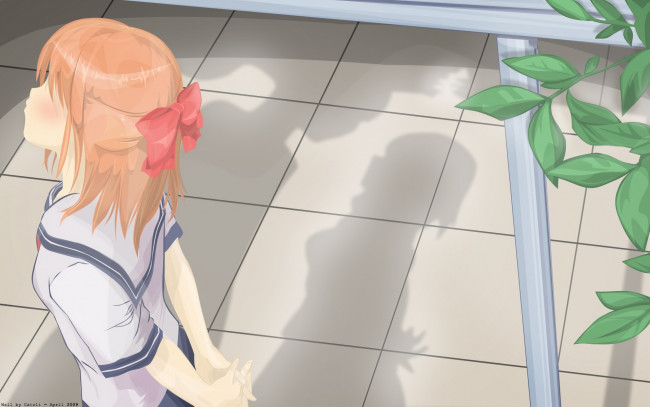 Обои картинки фото аниме, unknown,  другое, фон, девушка, взгляд