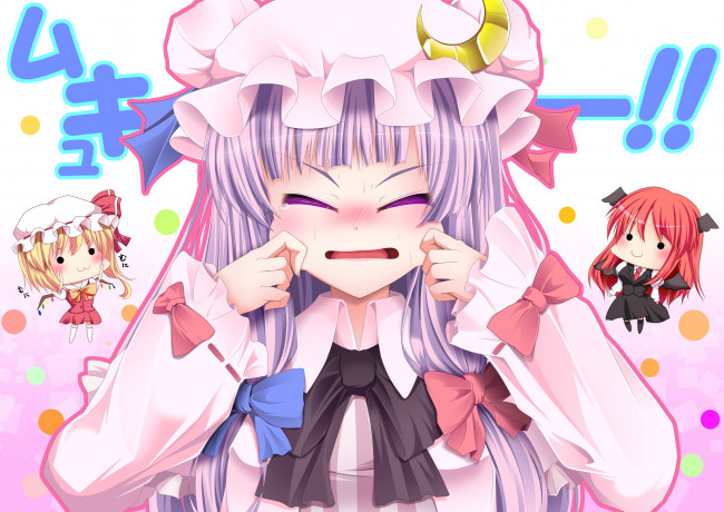 Обои картинки фото аниме, touhou, фон, взгляд, девушка