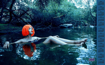 Картинка календари девушки растения камень водоем 2018