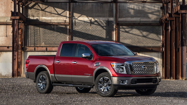 Обои картинки фото nissan titan 2017, автомобили, nissan, datsun, titan, 2017, красный