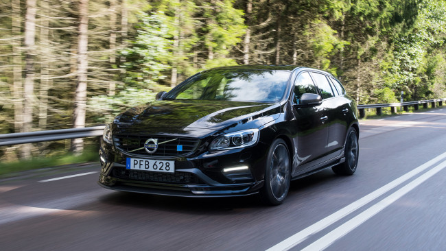 Обои картинки фото volvo v60 polestar 2018, автомобили, volvo, чёрный, 2018, polestar, v60