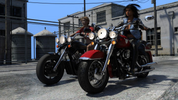 Картинка 3д+графика люди-авто мото+ people-+car+ +moto фон взгляд девушки