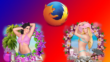 обоя компьютеры, mozilla firefox, фон, логотип