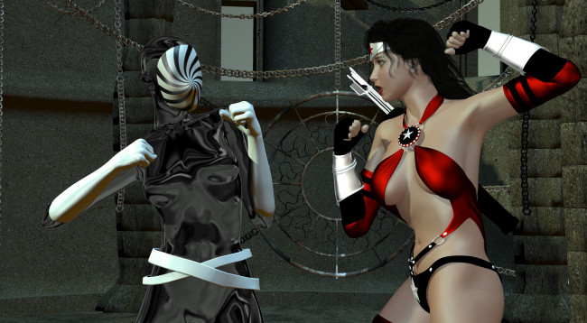 Обои картинки фото 3д графика, фантазия , fantasy, фон, взгляд, девушка