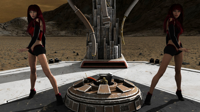 Обои картинки фото 3д графика, фантазия , fantasy, фон, взгляд, девушка