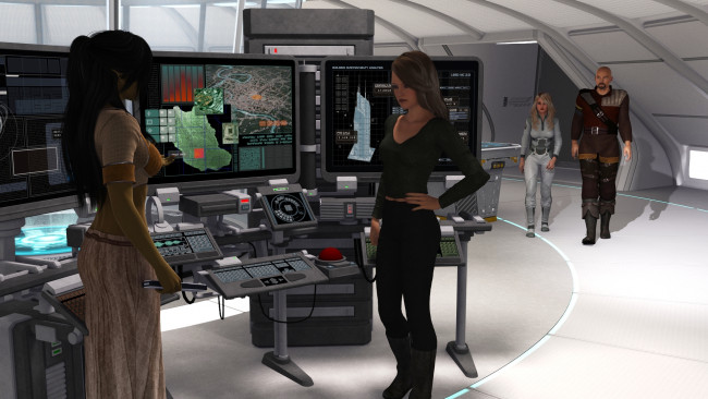 Обои картинки фото 3д графика, фантазия , fantasy, фон, взгляд, девушки