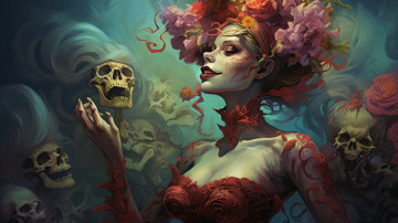 Картинка фэнтези нежить нейросети графика нейроарт ai art нейронные сети рисунки нейро искусство