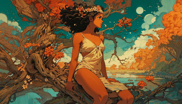 Картинка фэнтези девушки нейросети графика нейроарт ai art нейронные сети рисунки нейро искусство