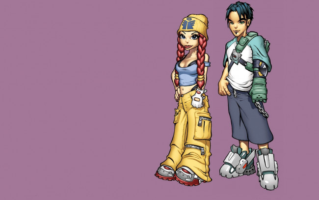 Обои картинки фото видео игры, airblade, девушка, парень