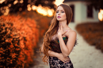 Картинка девушки -+рыжеволосые+и+разноцветные женщины портрет глубина резкости на природе длинные волосы рыжая