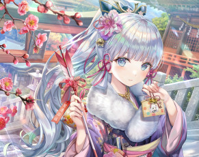 обоя аниме, genshin impact, девушка