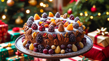 обоя 3д графика, праздники , holidays, рождественский, кекс