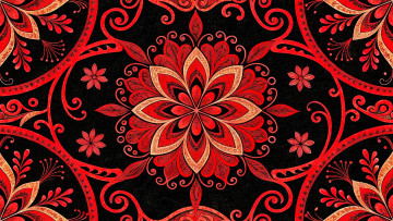 обоя рисованное, абстракция, цветы, орнамент, узор