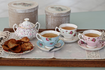 Картинка еда напитки Чай чай чайник чашки