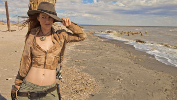 Картинка Johanna+Watts девушки море шляпа