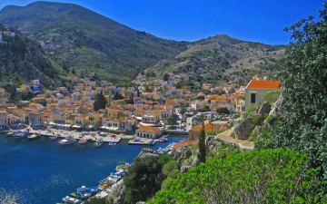 Картинка греция ano symi города пейзажи дома море