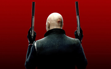 Картинка hitman видео игры absolution лысый рана пистолеты