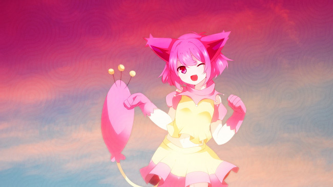 Обои картинки фото аниме, animals, девушка