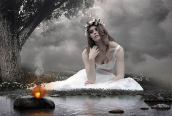 Картинка разное компьютерный+дизайн река венок девушка