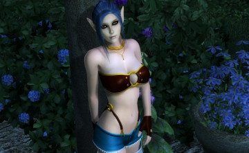 обоя 3д графика, elves , эльфы, взгляд, эльфийка