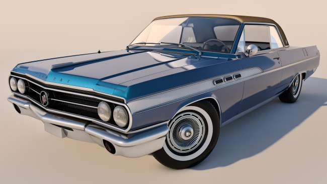 Обои картинки фото автомобили, 3д, 1963, convertible, mk1, wildcat, buick