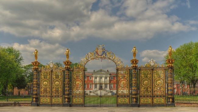 Обои картинки фото поместье уорррингтон , англия, города, - здания,  дома, забор, особняк