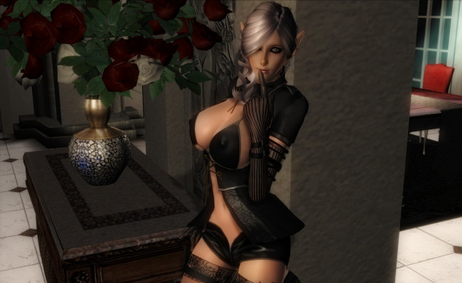 Обои картинки фото 3д графика, elves , эльфы, эльфийка, ваза