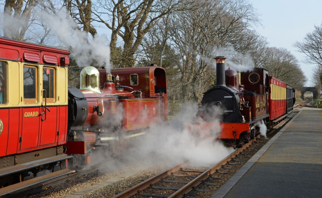 Обои картинки фото техника, паровозы, железная, дорога, ретро, вагоны, рельсы