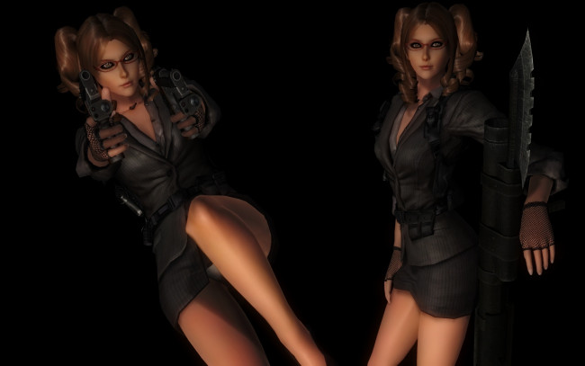 Обои картинки фото 3д графика, people , люди, оружие, девушки