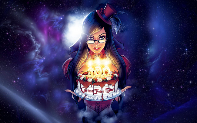 Обои картинки фото фэнтези, вампиры, торт, свечи