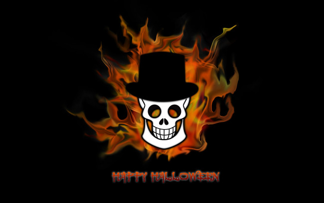 Обои картинки фото праздничные, хэллоуин, череп, шляпа