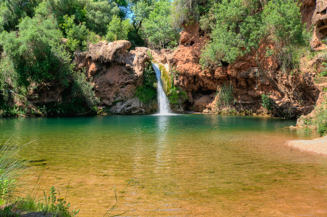 Обои картинки фото pego do inferno,  portugal, природа, водопады, водопад, река, лес